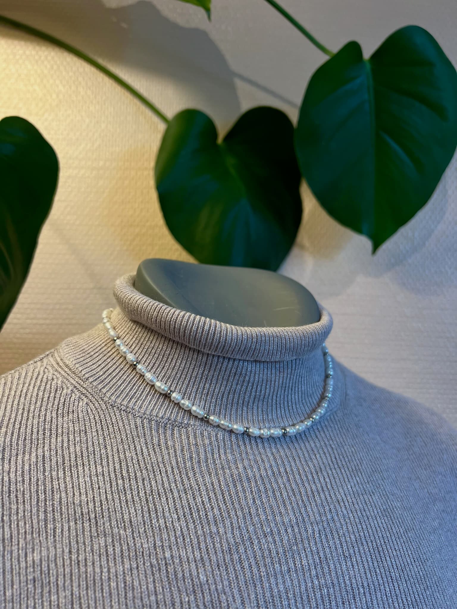 Collier perles eau douce et argenté